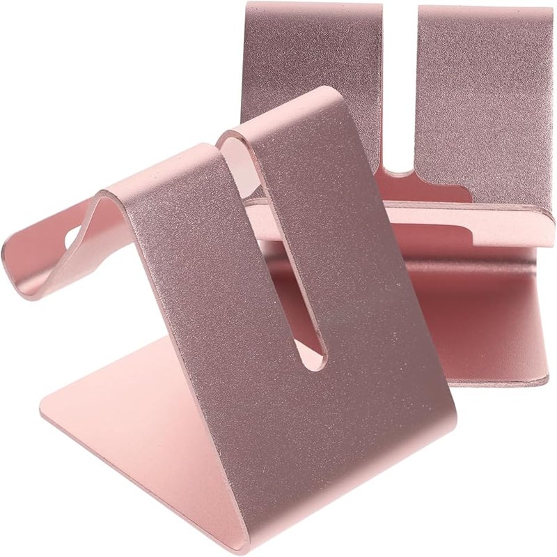 2Pcs Aluminum Alloy Phone Stand Desktop Holder Compact Ergonomic Stable Non Slip - Image 1